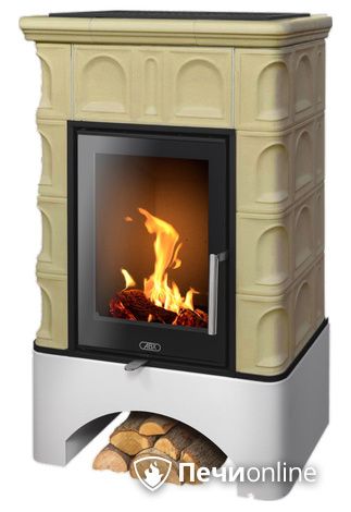 Печь-камин ABX Britania KPI, белый цоколь, торф в Архангельске